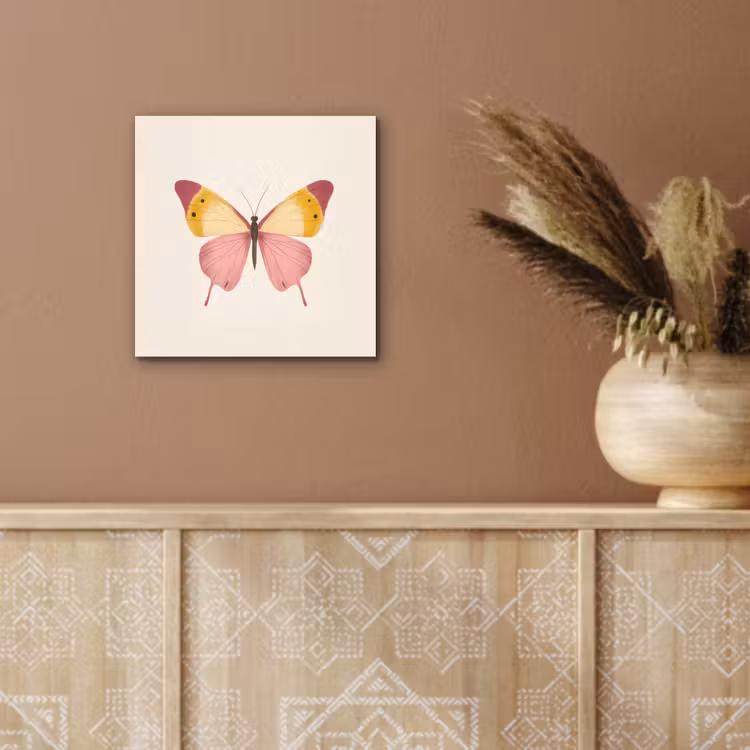 Vlinder - Illustratie - Roze aluminium wit klein -sfeer4