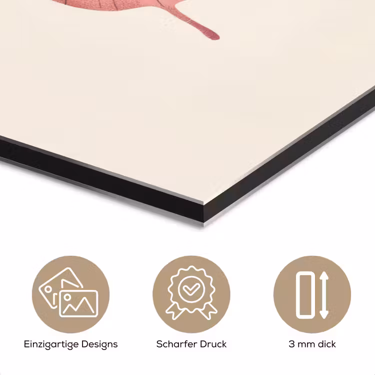 Vlinder - Illustratie - Roze aluminium wit klein -closeup_DE