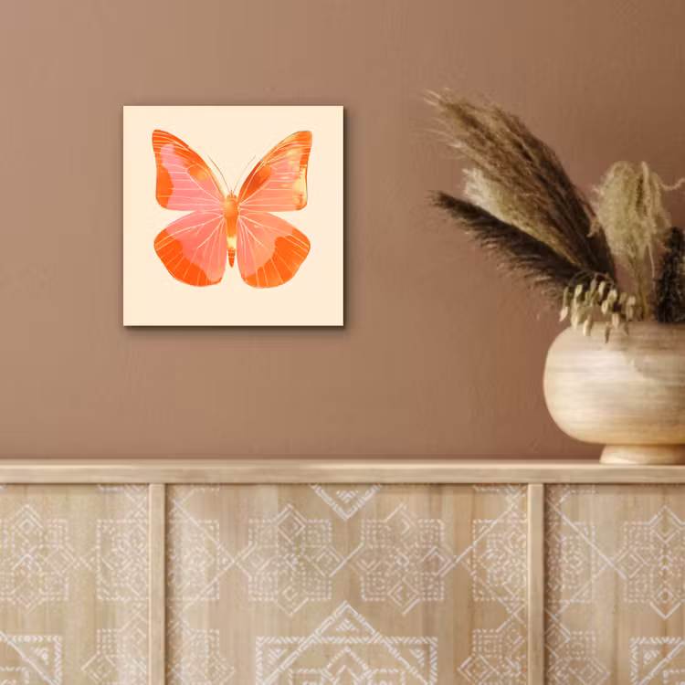 Vlinder - Minimalistisch - Roze aluminium wit klein -sfeer4