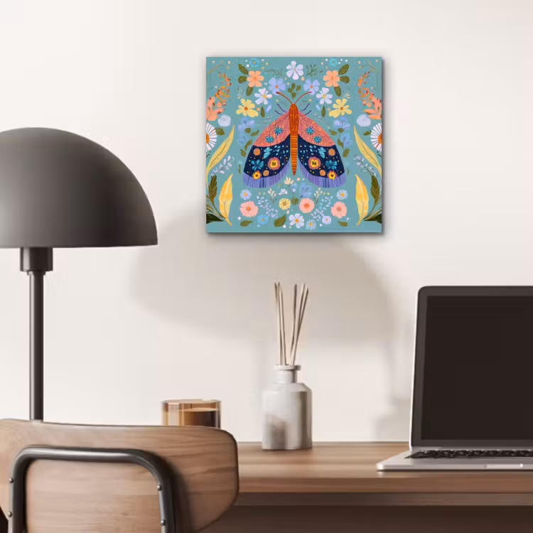 Vlinder - Sierlijk - Bloemen - Bladeren aluminium wit klein -sfeer5