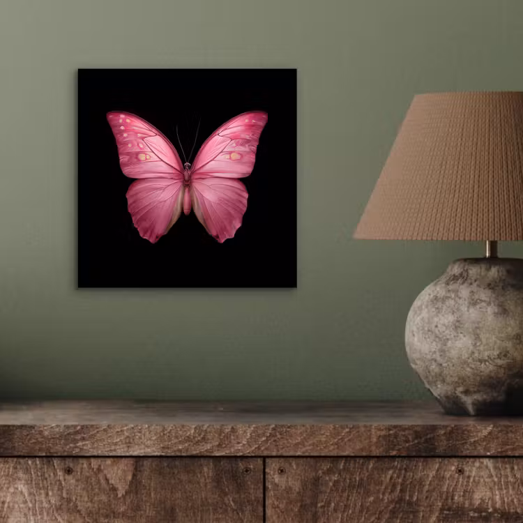 Vlinder - roze - Elegant aluminium wit klein -sfeer2
