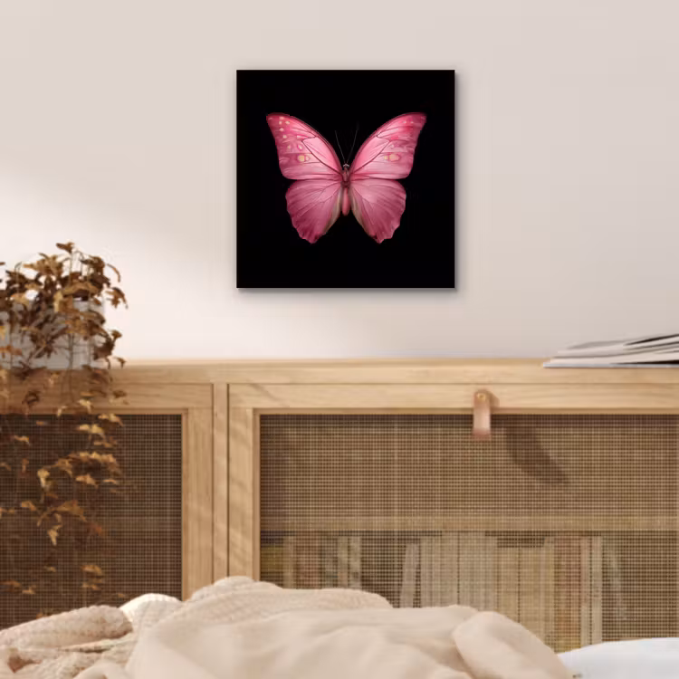 Vlinder - roze - Elegant aluminium wit klein -sfeer3