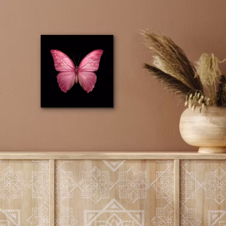 Vlinder - roze - Elegant aluminium wit klein -sfeer4