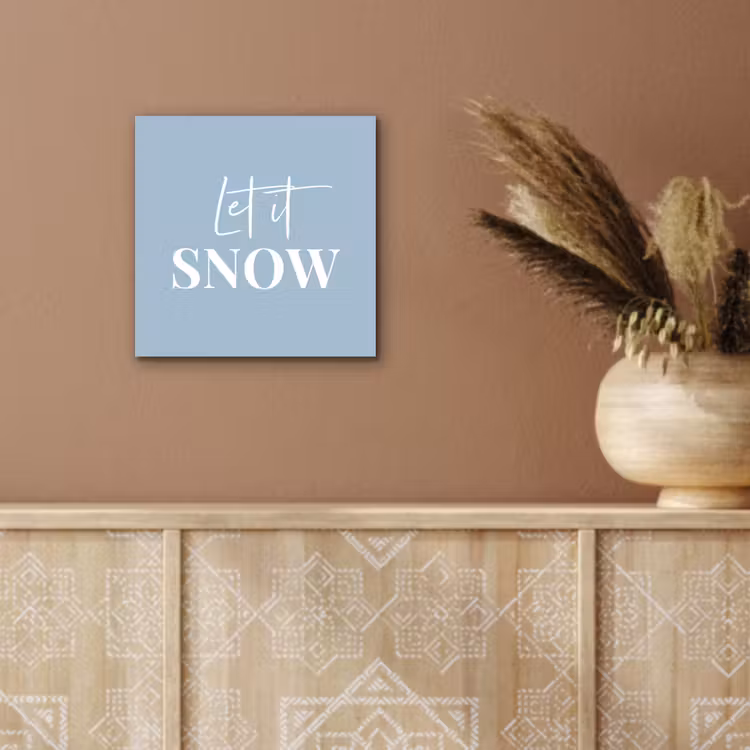 Sneeuw - Winter - Blauw - Let it snow aluminium wit klein -sfeer4