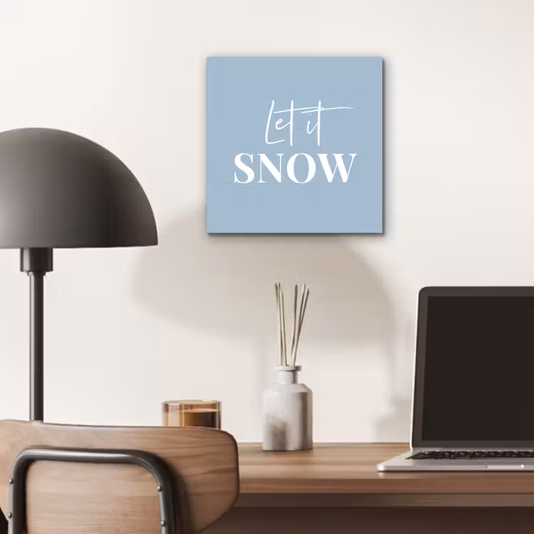 Sneeuw - Winter - Blauw - Let it snow aluminium wit klein -sfeer5