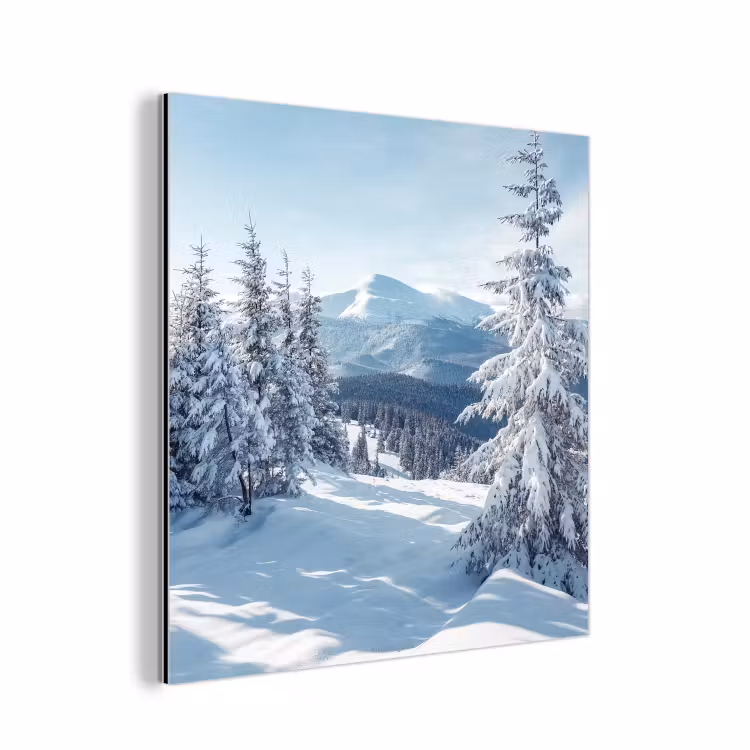 Sneeuw - Winter - Landschap - Bergen aluminium wit klein -3d