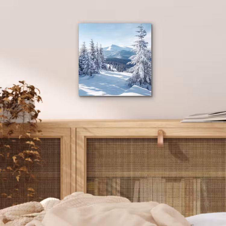 Sneeuw - Winter - Landschap - Bergen aluminium wit klein -sfeer3