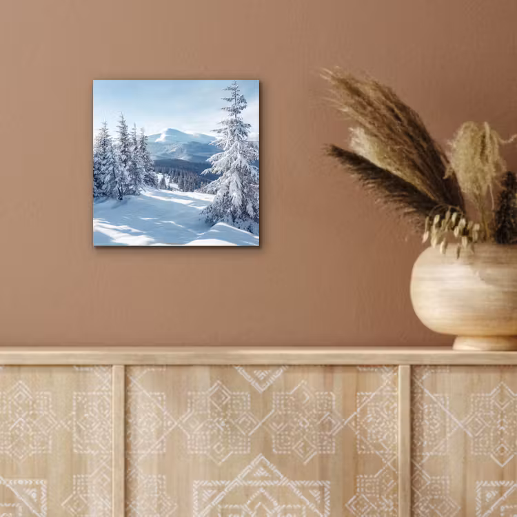 Sneeuw - Winter - Landschap - Bergen aluminium wit klein -sfeer4