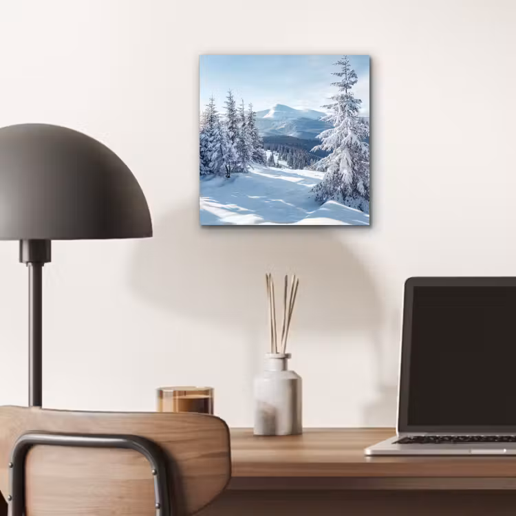 Sneeuw - Winter - Landschap - Bergen aluminium wit klein -sfeer5