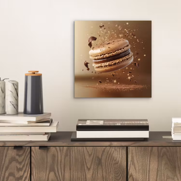 Chocolade - Macarons - Eten - Snoep aluminium wit klein -sfeer1