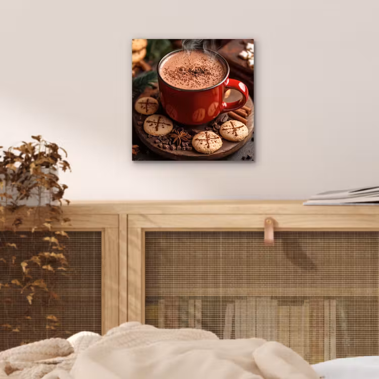 Chocolademelk - Mok - Winter - Kerst - Gezelligheid aluminium wit klein -sfeer3