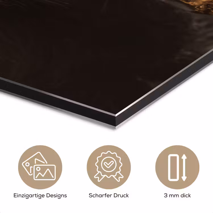 Schotse hooglander - Goud - Koebel - Hoorns - Dieren aluminium wit klein -closeup_DE
