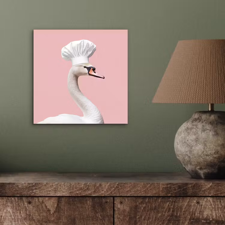Zwaan - Koksmuts - Mooi - Klassiek aluminium wit klein -sfeer2