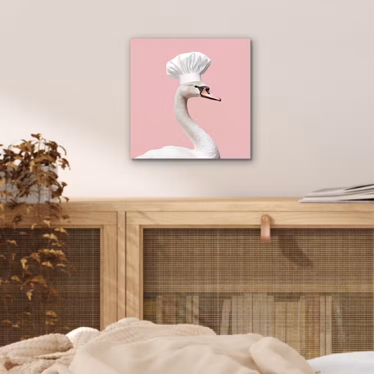 Zwaan - Koksmuts - Mooi - Klassiek aluminium wit klein -sfeer3
