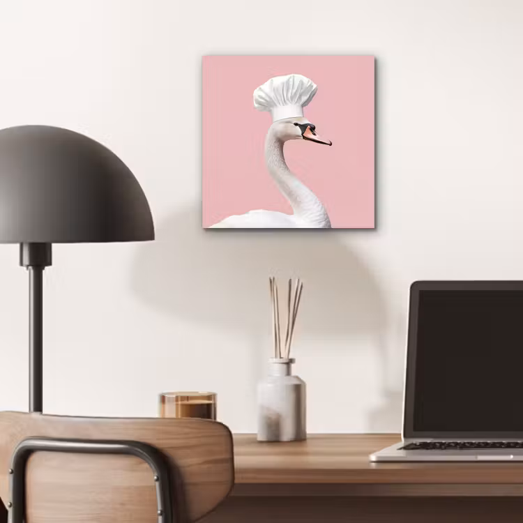 Zwaan - Koksmuts - Mooi - Klassiek aluminium wit klein -sfeer5