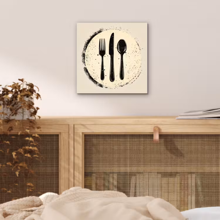 Zwart - Bestek - Rondje aluminium wit klein -sfeer3