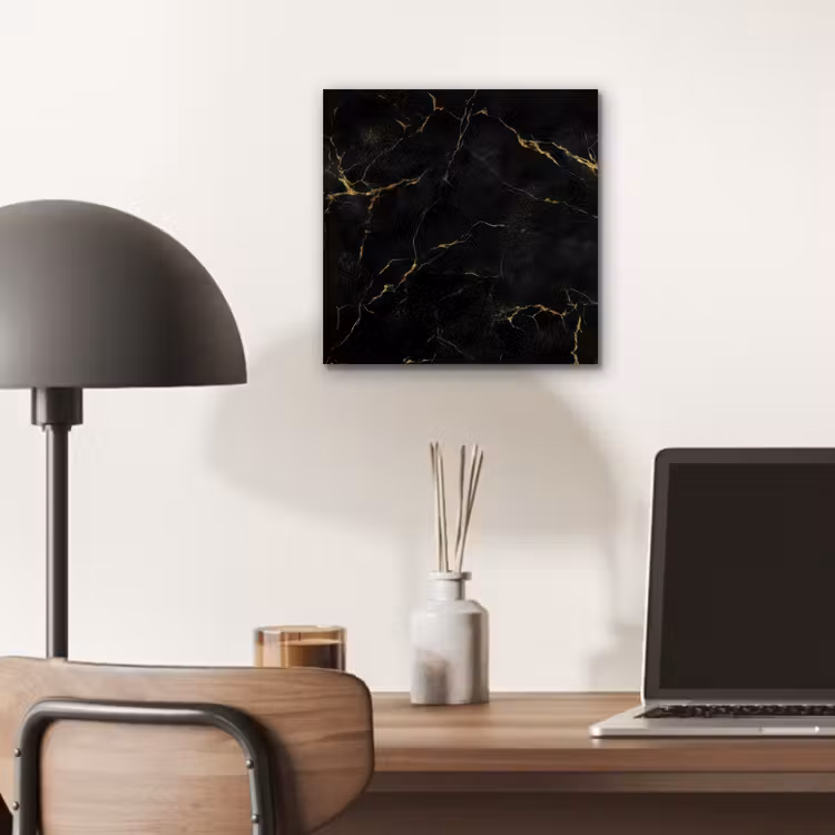 Zwart marmer - Gouden aders - Klassiek aluminium wit klein -sfeer5