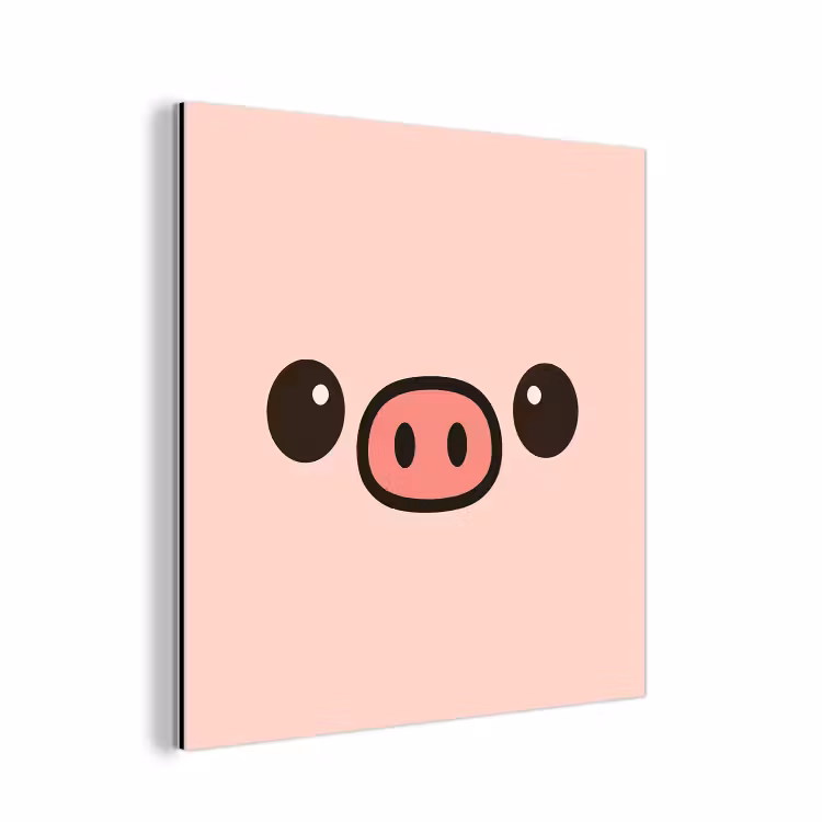 Varken - Roze - Minimalistisch aluminium wit klein -3d