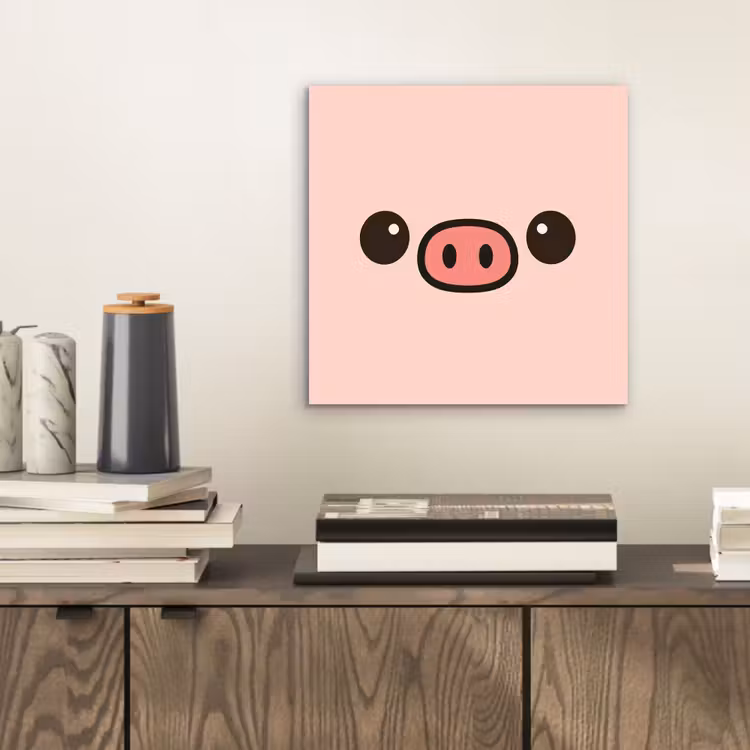 Varken - Roze - Minimalistisch aluminium wit klein -sfeer1