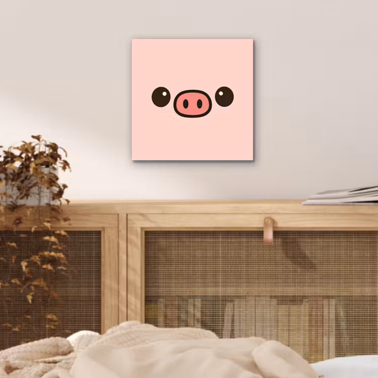 Varken - Roze - Minimalistisch aluminium wit klein -sfeer3