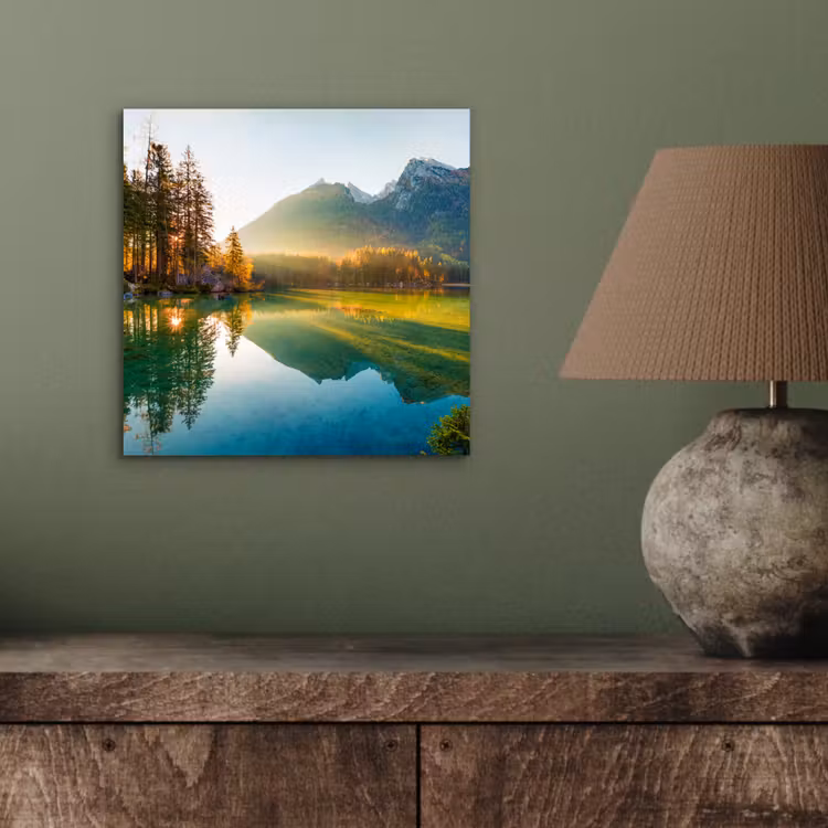 Meer - Bos - Bergen - Natuur - Zon - Landschap aluminium wit klein -sfeer2