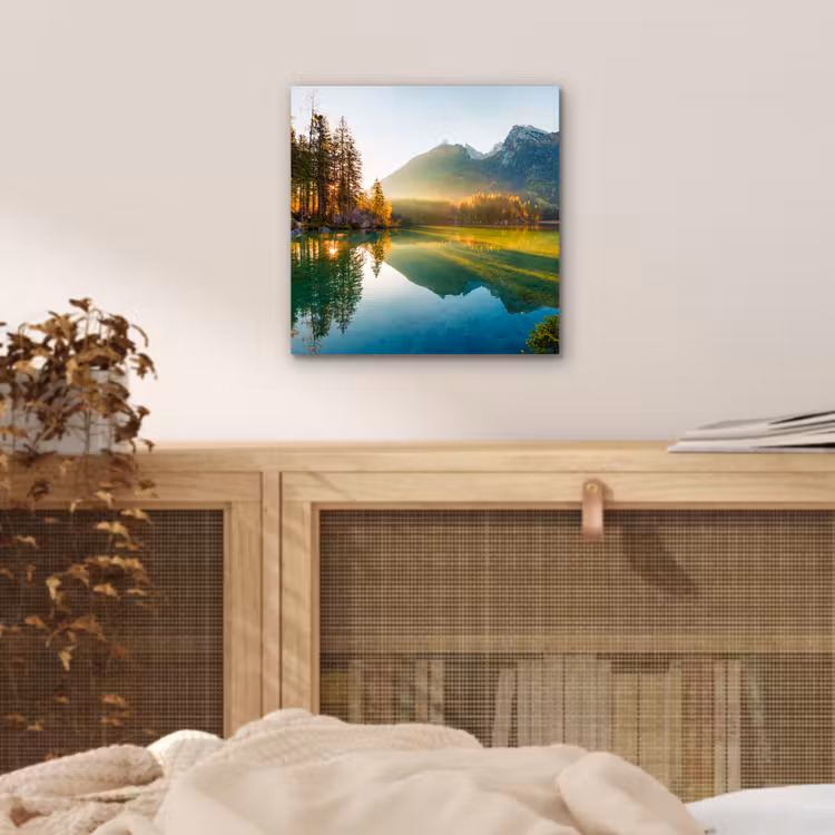 Meer - Bos - Bergen - Natuur - Zon - Landschap aluminium wit klein -sfeer3