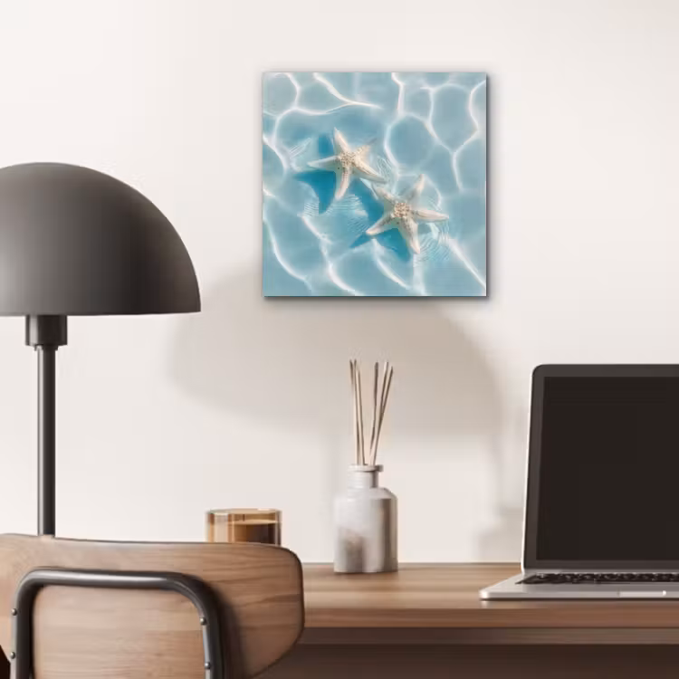Zeesterren - Golvend water - Rustgevend aluminium wit klein -sfeer5