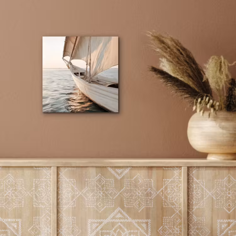 Zeilboot - Zee - Beige - Zon aluminium wit klein -sfeer4