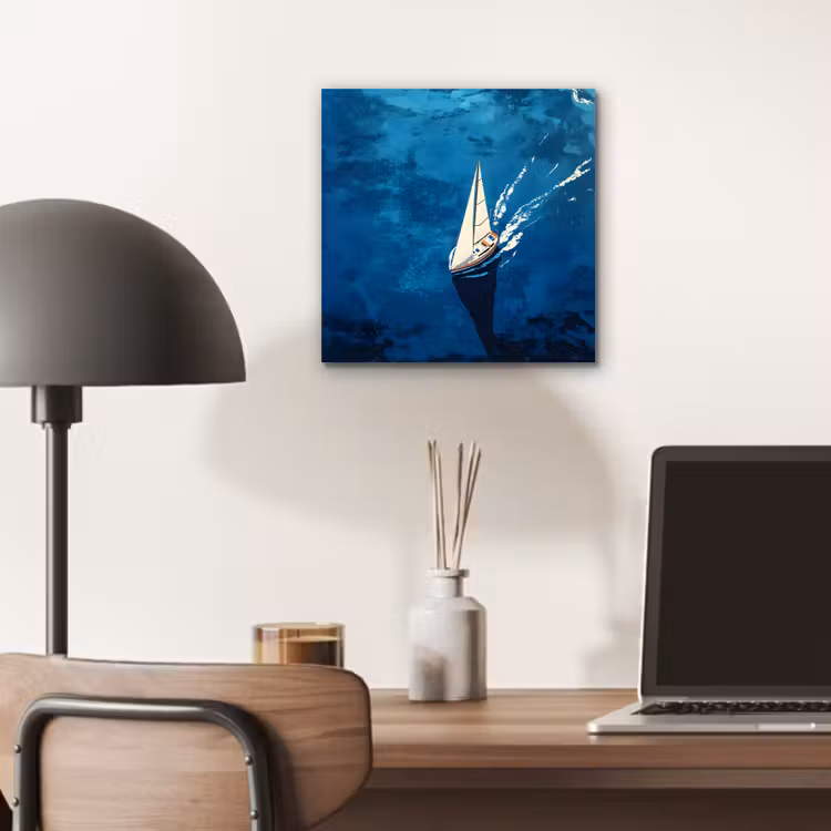 Zeilboot - Water - Abstract - Schaduw aluminium wit klein -sfeer5