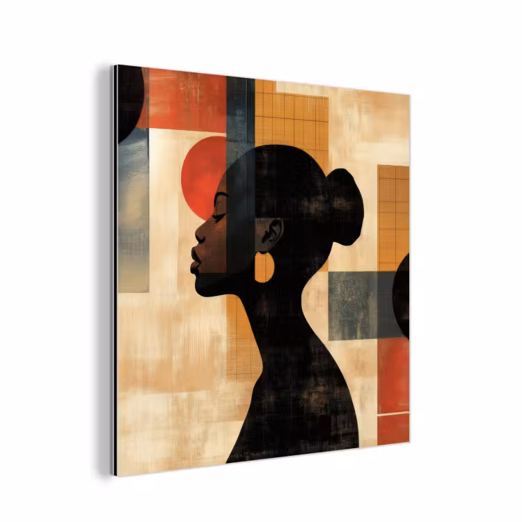 Zijaanzicht - Vrouw - Vormen aluminium wit klein -3d