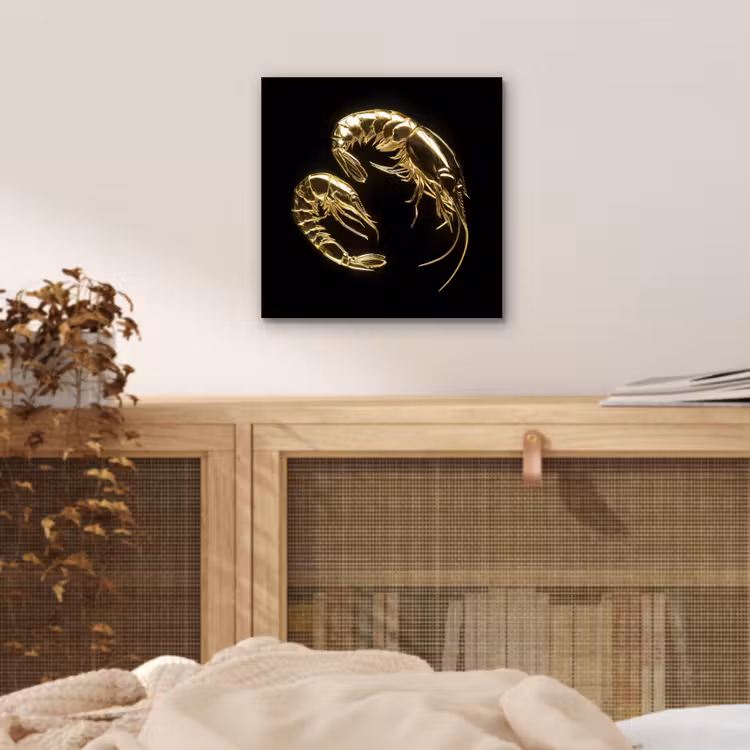 Garnalen - Zwart - Goud - Dieren aluminium wit klein -sfeer3