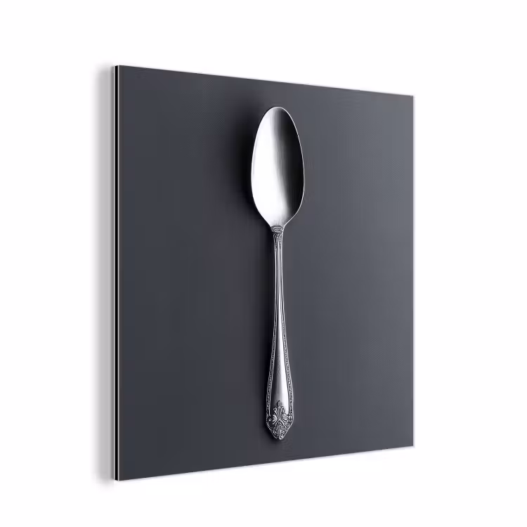 Zilver - Metaal - Lepel aluminium wit klein -3d