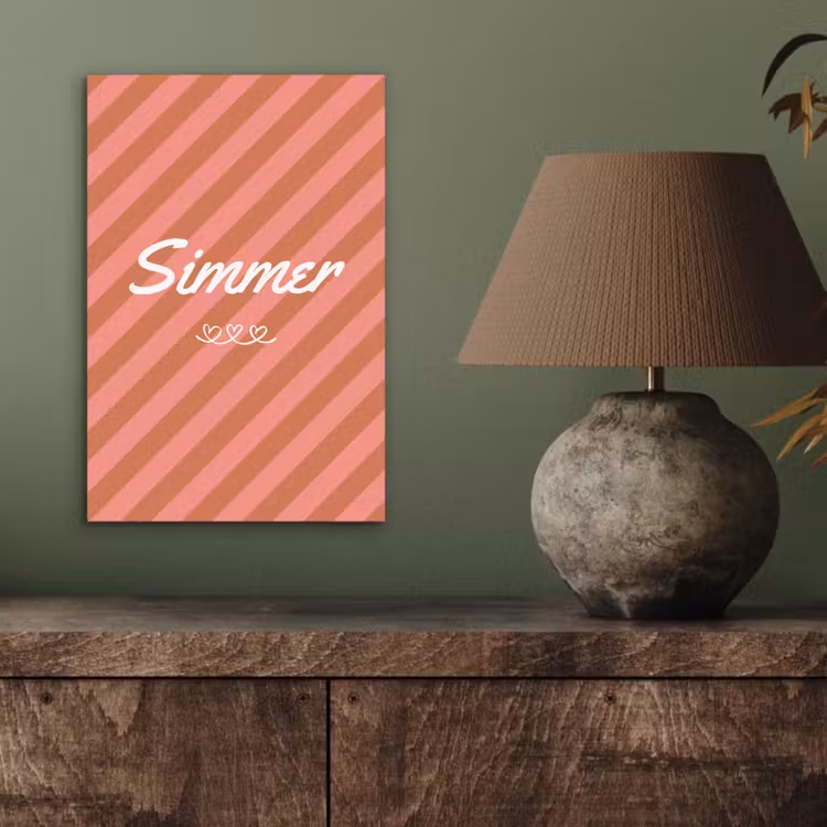 Simmer - Hartjes - Strepen - Roze aluminium wit klein -sfeer2