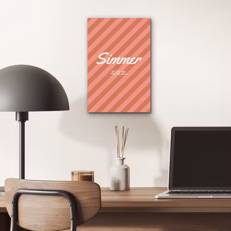 Simmer - Hartjes - Strepen - Roze aluminium wit klein -sfeer5