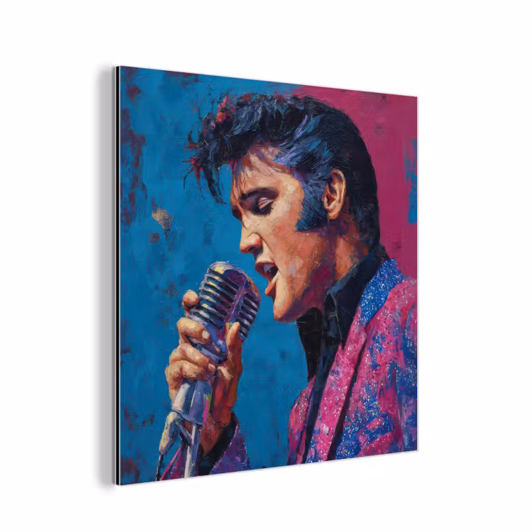 Zingende man - Glitterjas - Microfoon aluminium wit klein -3d
