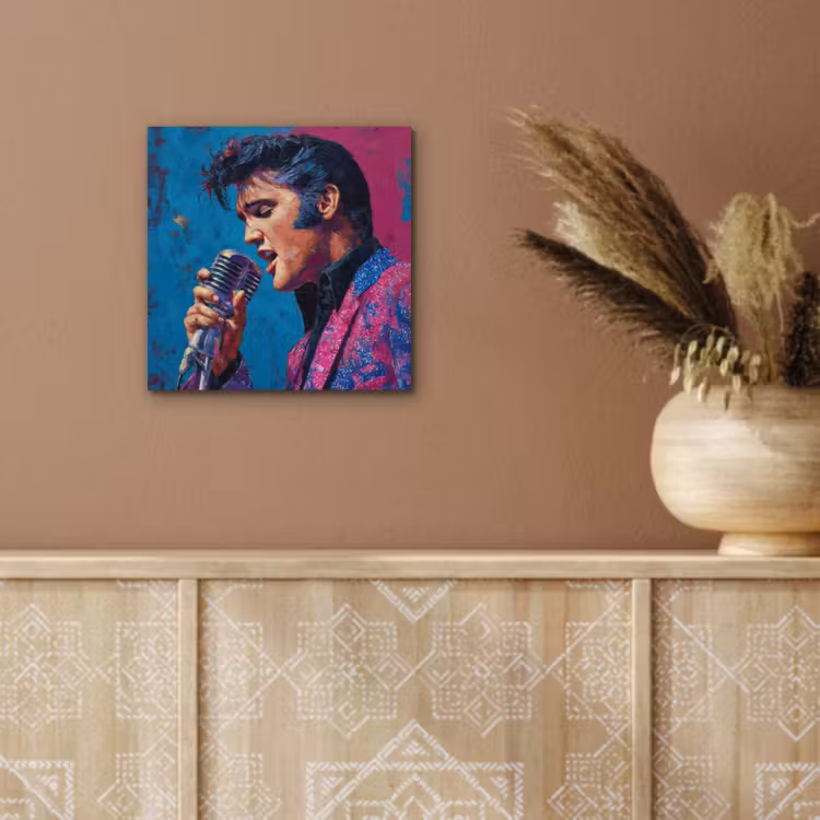 Zingende man - Glitterjas - Microfoon aluminium wit klein -sfeer4