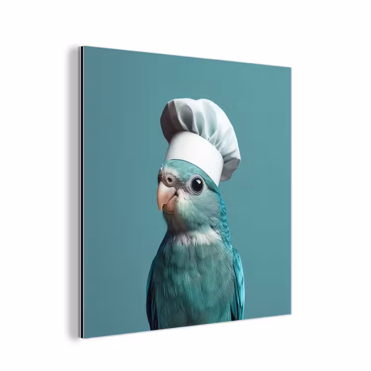 Parkiet - Vogel - Koksmuts - Cute aluminium wit klein -3d