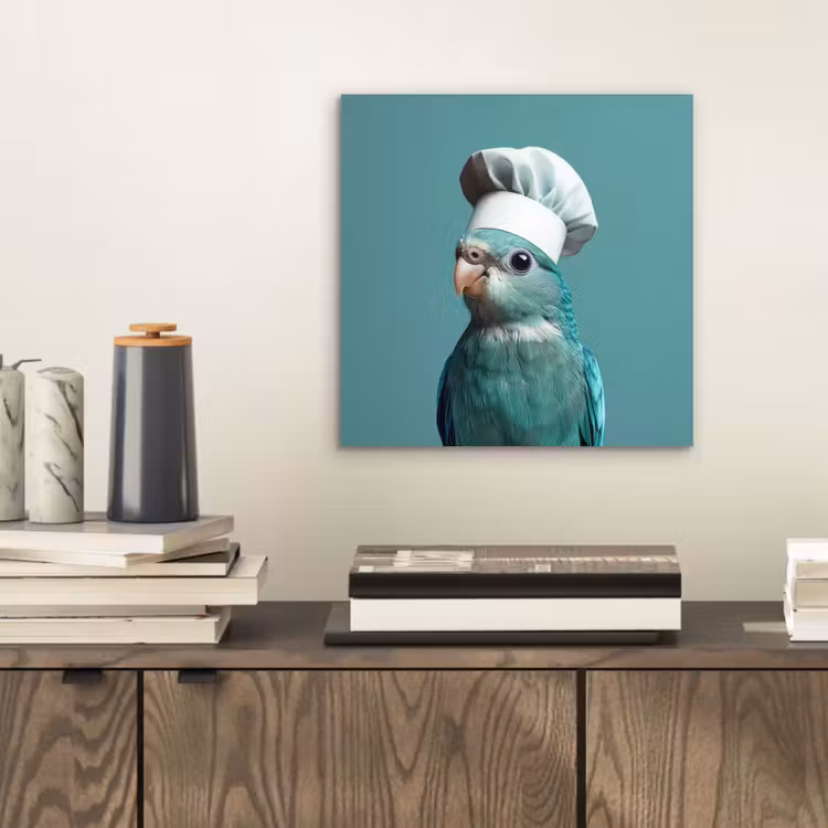 Parkiet - Vogel - Koksmuts - Cute aluminium wit klein -sfeer1