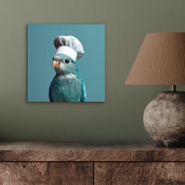 Parkiet - Vogel - Koksmuts - Cute aluminium wit klein -sfeer2