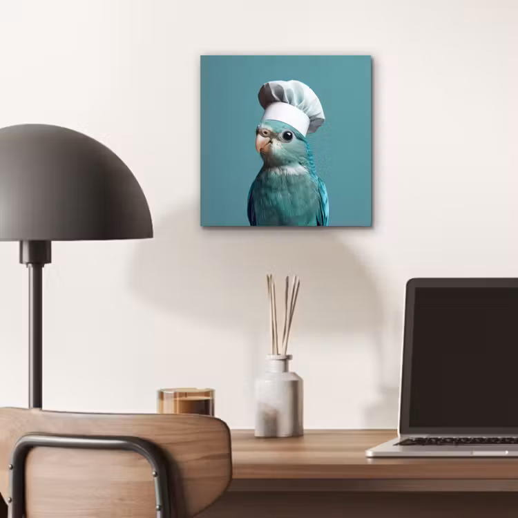 Parkiet - Vogel - Koksmuts - Cute aluminium wit klein -sfeer5