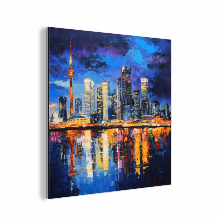 Skyline Toronto - Modern - Stadslicht - Blauw aluminium wit klein -3d