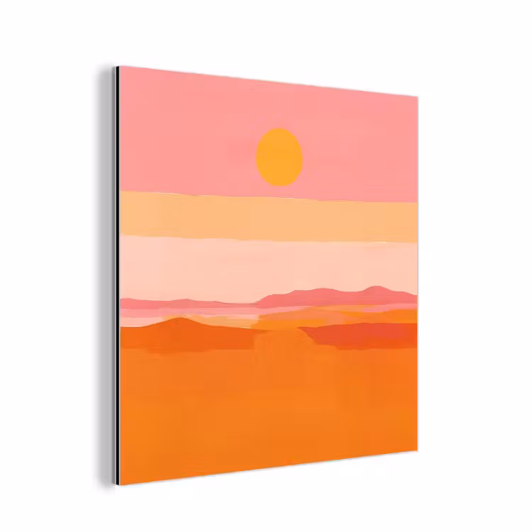 Zon - Abstract - Landschap - Oranje aluminium wit klein -3d