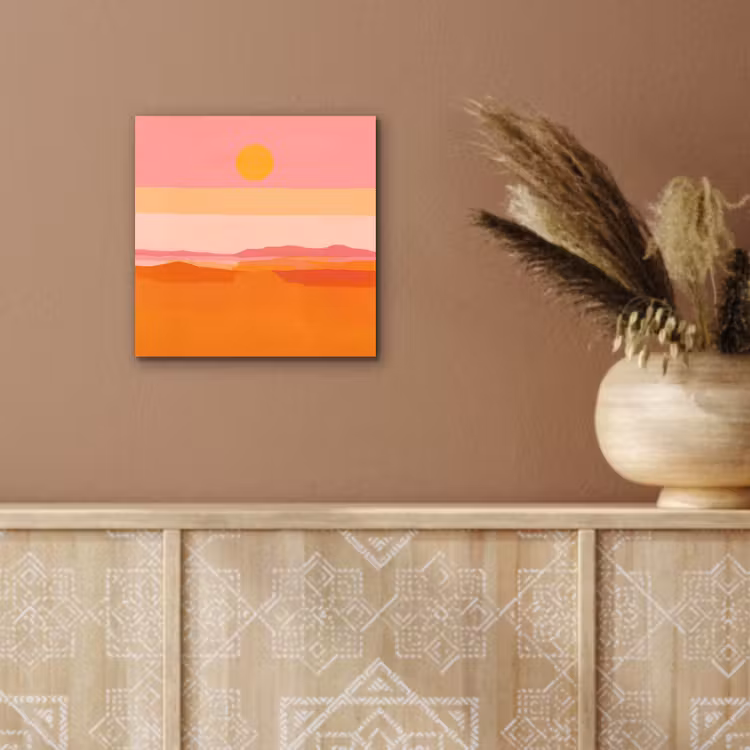 Zon - Abstract - Landschap - Oranje aluminium wit klein -sfeer4