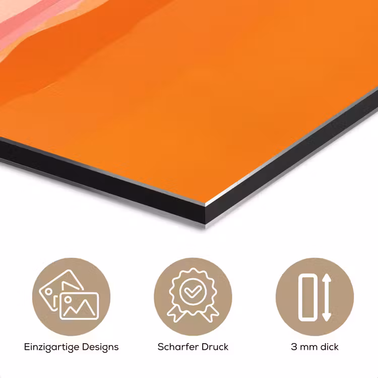 Zon - Abstract - Landschap - Oranje aluminium wit klein -closeup_DE
