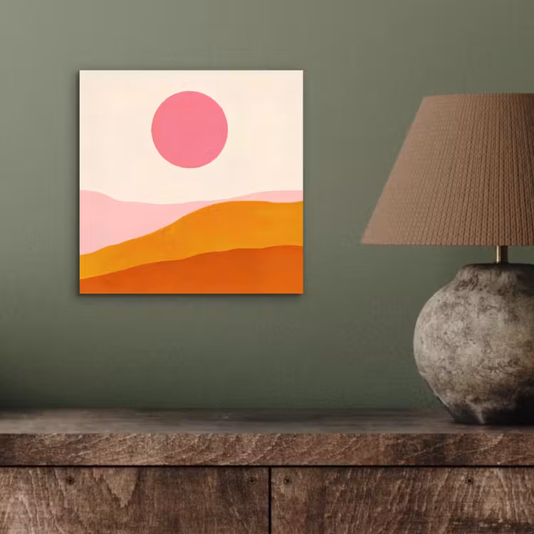 Zon - Heuvels - Abstract - Roze aluminium wit klein -sfeer2