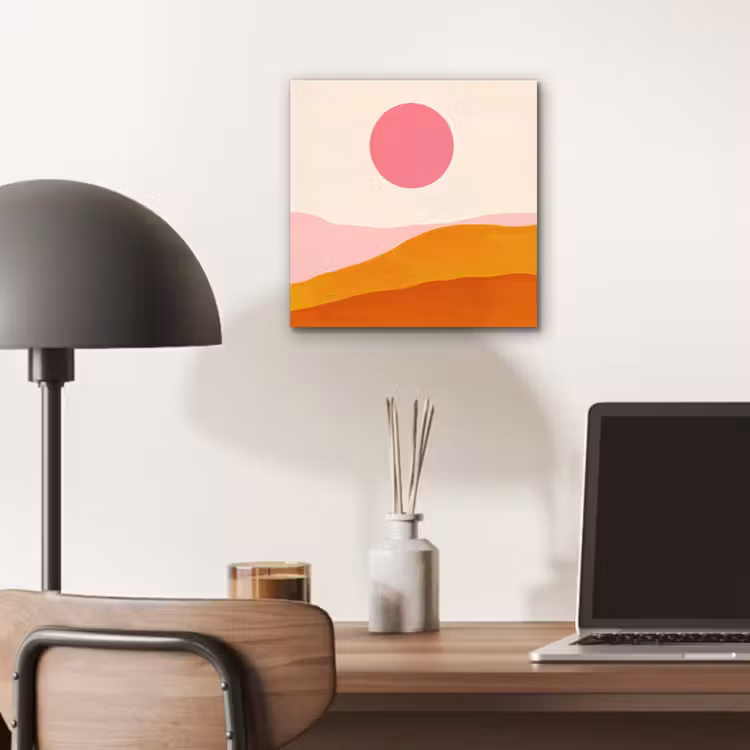Zon - Heuvels - Abstract - Roze aluminium wit klein -sfeer5