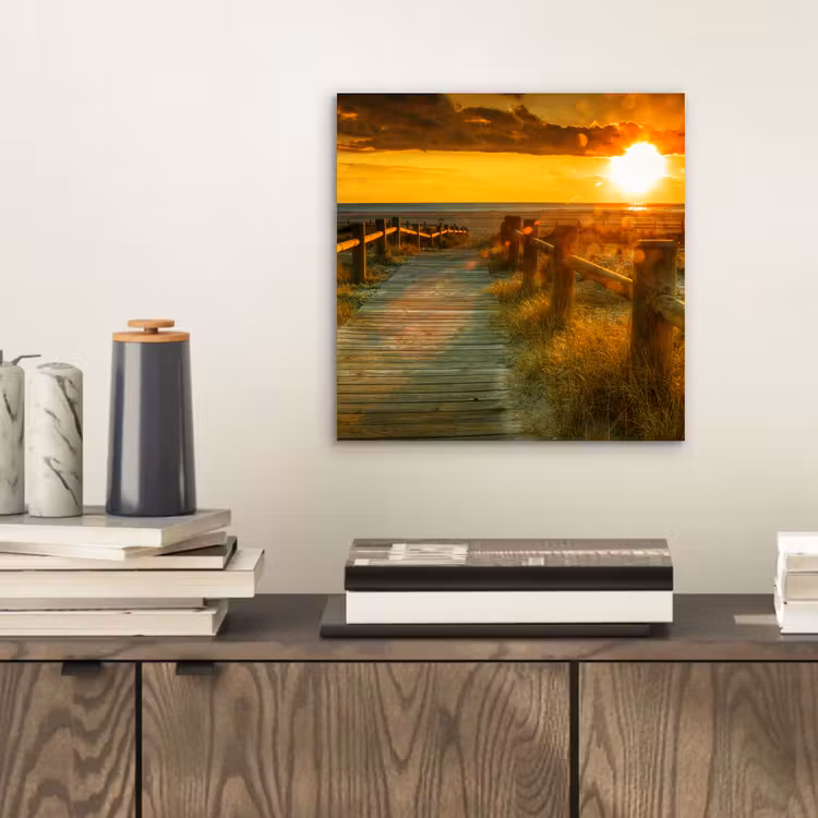 Zon - Strand - Duin - Horizon - Gras - Pad - Oranje aluminium wit klein -sfeer1