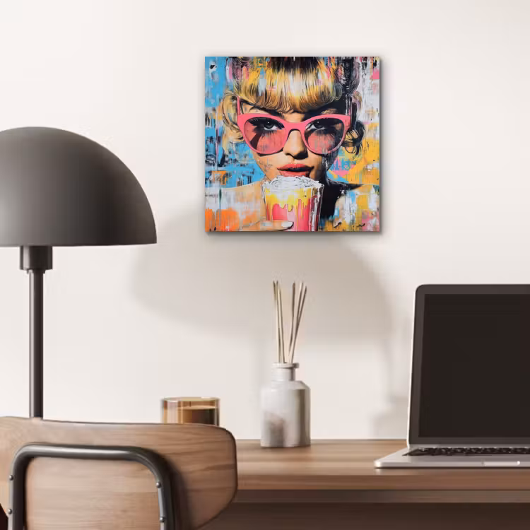 Zonnebril - Vrouw - Kleurrijk - Verfspetters aluminium wit klein -sfeer5