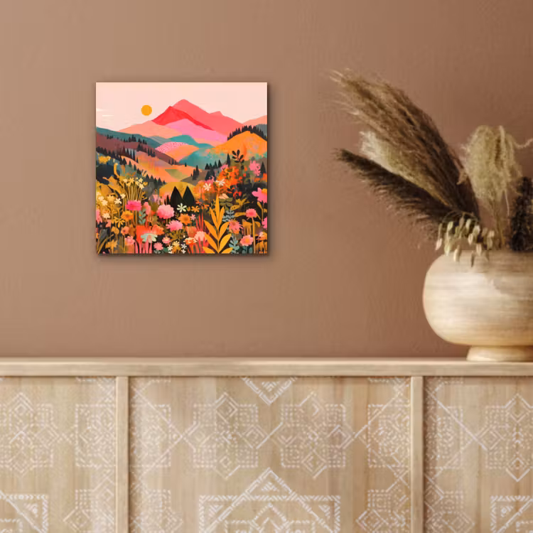 Zonsondergang - Bergvallei - Contrast aluminium wit klein -sfeer4