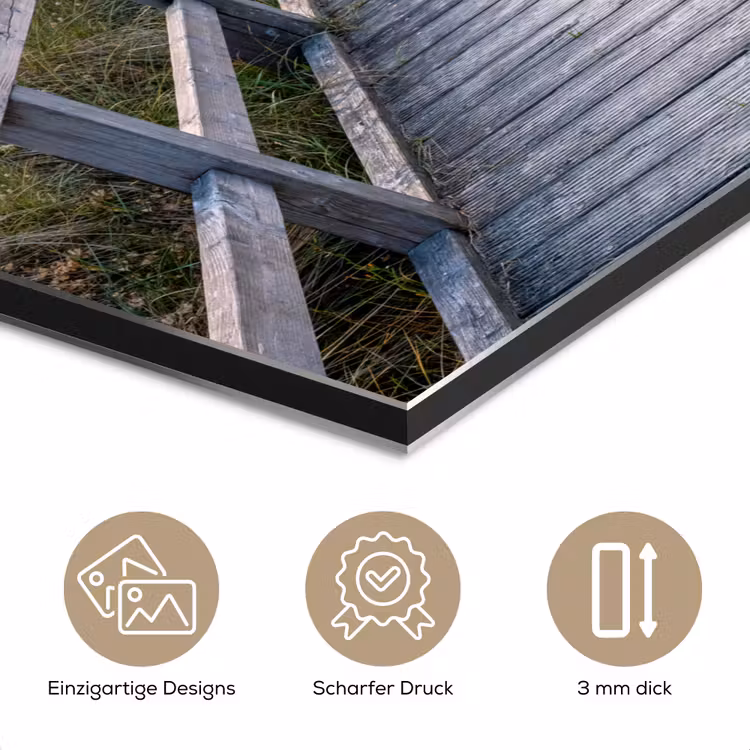 Zonsonderang - Zee - Pad - Gras - Duin - Vogels aluminium wit klein -closeup_DE